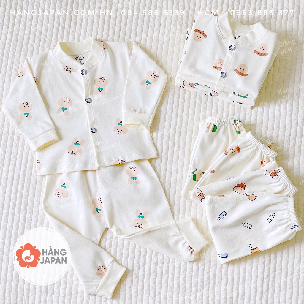 Bộ nỉ mỏng dài tay thu đông cho bé trai gái Xuất Hàn Cao Cấp Thương Hiệu Himom họa tiết ngẫu nhiên