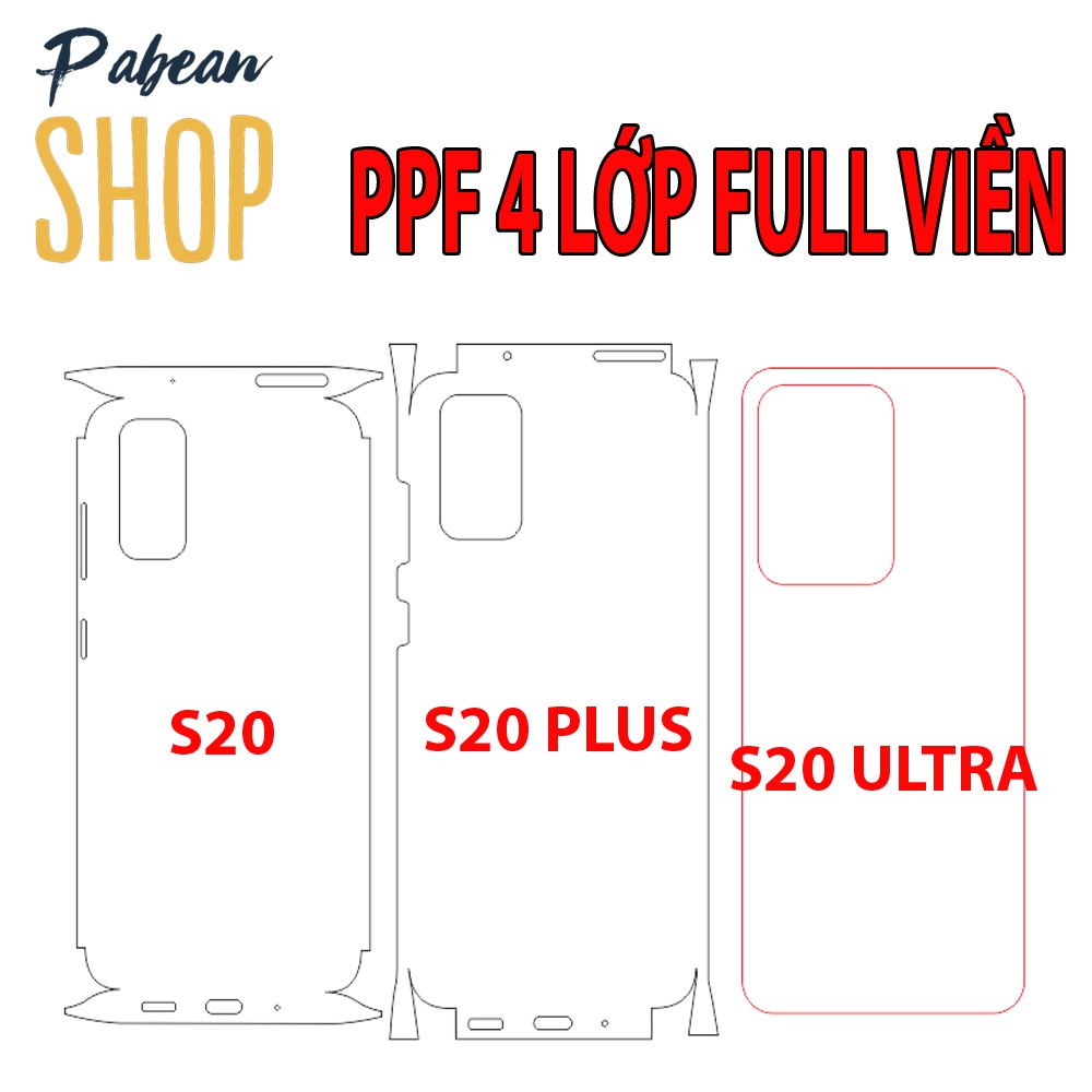 [NHÁM + TRONG]Dán lưng PPF 4 lớp full viền, lỗ loa chống va đập cho SAMSUNG S20/ S20+/ S20 ULTRA