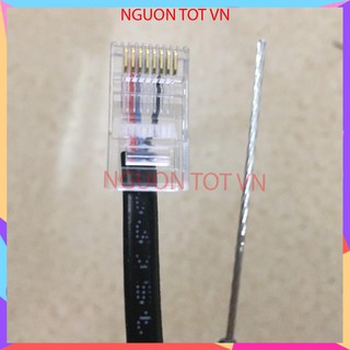 Dây Cáp Mạng 4 lõi có gia cường đồng dầu, chống ẩm chuyên dụng kéo ngoài trời bấm sẵn 2 đầu mạng.