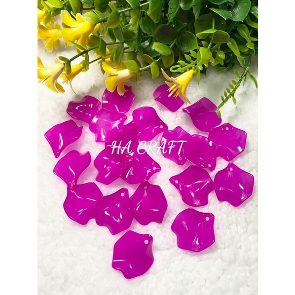 Cánh CONG NHỠ (cong vừa, cánh hoa hồng), vật liệu hoa đá pha lê Handmade