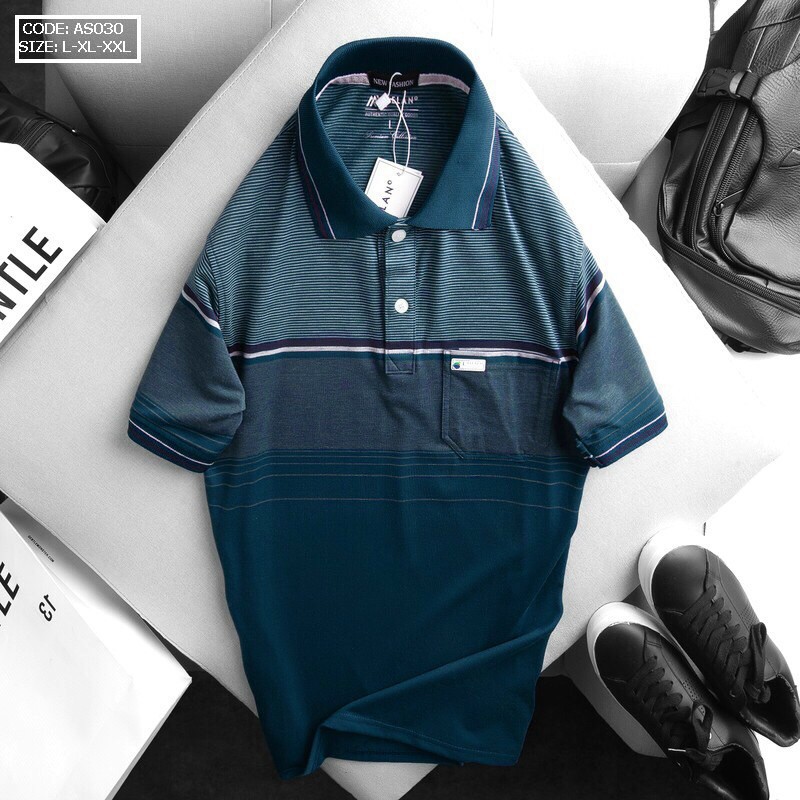 Áo Polo nam phối cổ bẻ có túi vải cá sấu Cotton xuất xịn,chuẩn form trẻ trung, thanh lịch | BigBuy360 - bigbuy360.vn