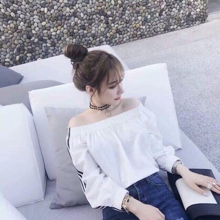 Áo Trễ Vai💥𝑭𝑹𝑬𝑬𝑺𝑯𝑰𝑷💥Áo Tiểu Thư,Áo bẹt Vai 3 Sọ,Áo thể Thao nữ-LY STORE