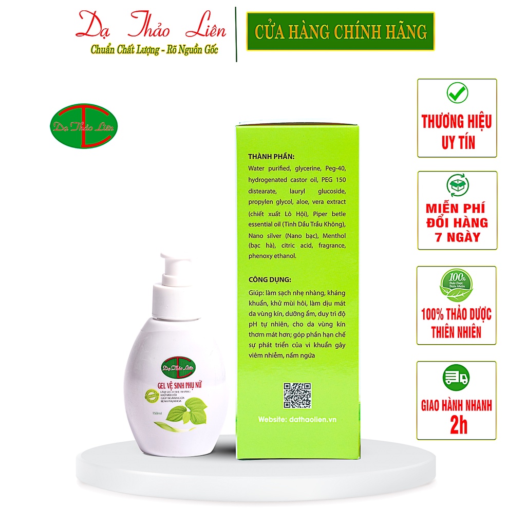 Gel Vệ Sinh Phụ Nữ Dạ Thảo Liên 100% Thảo Dược Thiên Nhiên 150ml | 100% Natural Herbal Feminine Hygiene Gel 150ml