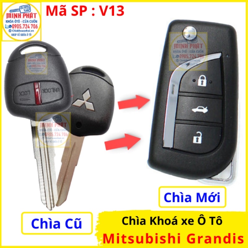 Làm Chìa khoá Remote xe Ô tô Mitsubishi Grandis mẫu V13