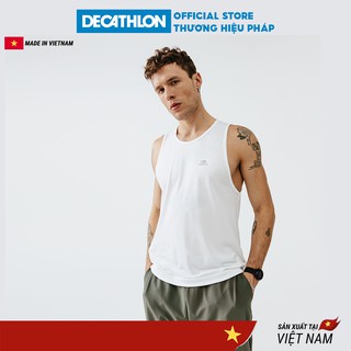 Áo thun thể thao tank top nam run dry KALENJI chuyên chạy bộ, nhanh khô - trắng