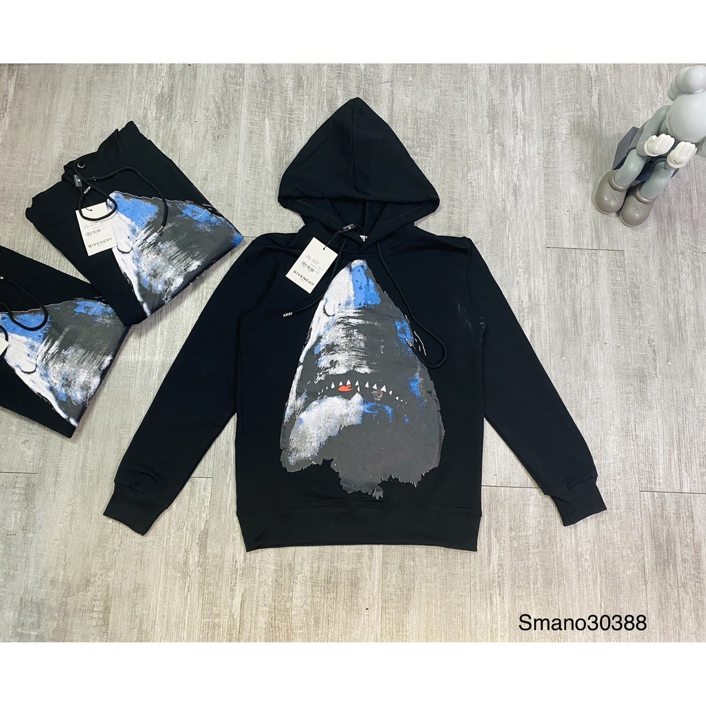 Áo nỉ dài tay có mũ in hình cá mập gấu nam-nữ,chất cotton thấm hút mồ hôi cao cấp