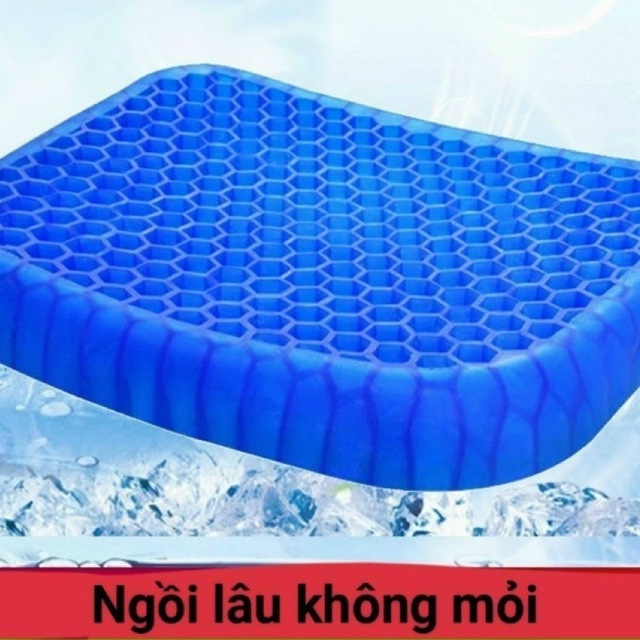 Đệm ngồi silicon G01 3D thoáng khí massage không đau mỏi nệm gel tặng kèm túi bọc cao cấp