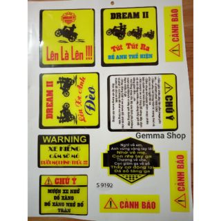 Tem nổi dán trang trí xe máy