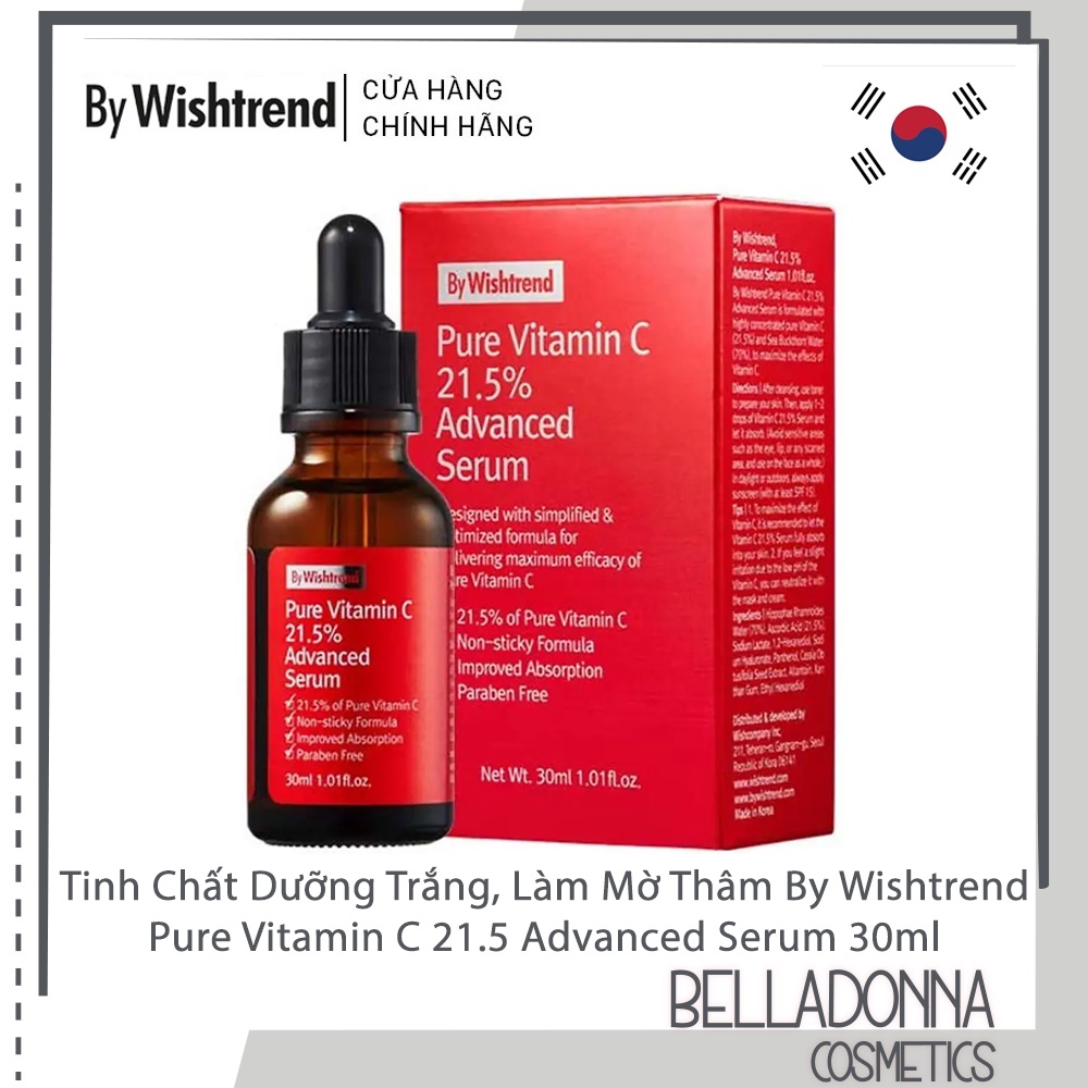 [Chính Hãng] Tinh Chất Dưỡng Trắng, Làm Mờ Vết Thâm By Wishtrend Pure Vitamin C 21.5% Advanced Serum 30Ml