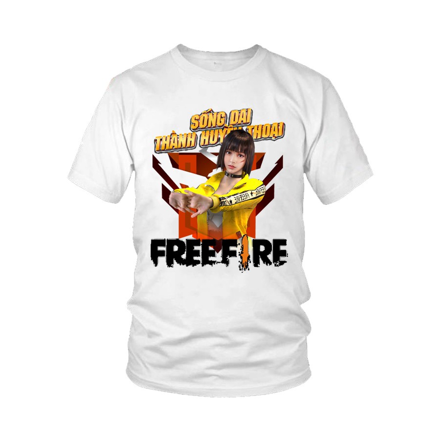 Áo thun game Free Fire full nhân vật dành cho cả nam và nữ M1 - Trắng