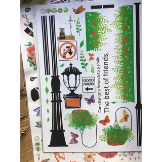 decal cột đèn hoa
