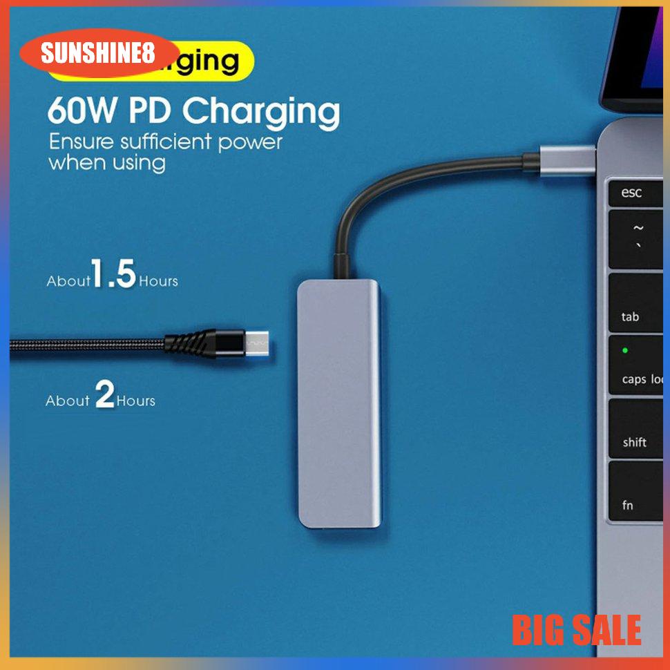 【SUN】Type C To HDMI-compatible USB2.0 Bộ chuyển đổi HUB Bốn trong một đa chức năng