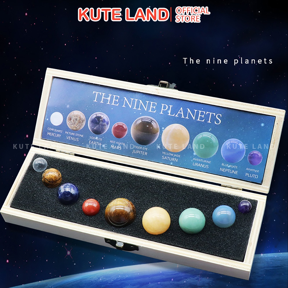 Hộp Đá Thanh Tẩy Phong Thủy Hệ 9 Đá Hành Tinh The Nine Planets DA68