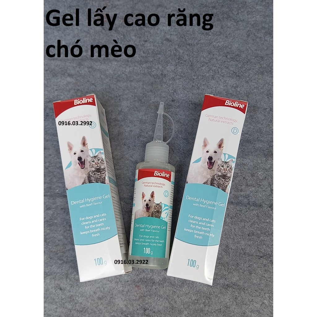 Gel lấy cao răng chó mèo Bioline 100g