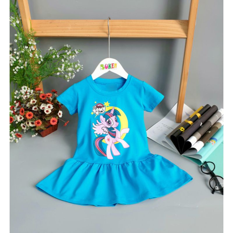 Váy Đầm thun Bé Gái ngựa little PONY thun 4 chiều chính phẩm Mềm Mát size nhí đại 1-14