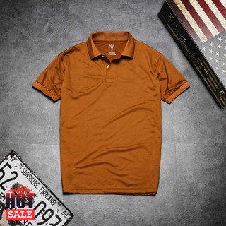 [FREESHIP 150K] ÁO THUN NAM CỔ TRỤ NÂU BÒ - CỔ BẺ CÔNG SỞ CHẤT COTTON ĐẸP (RUST)