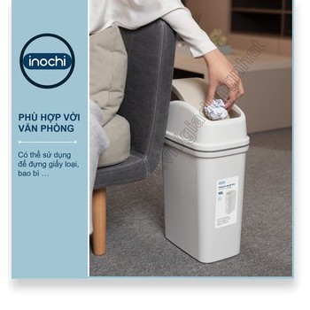 Thùng Rác Nhựa Nắp Lật Inochi 15 Lít Rất Đẹp Làm Sọt Rác Văn Phòng, Khách Sạn, Đựng Rác Gia Đình, Để Bàn Trong Nhà