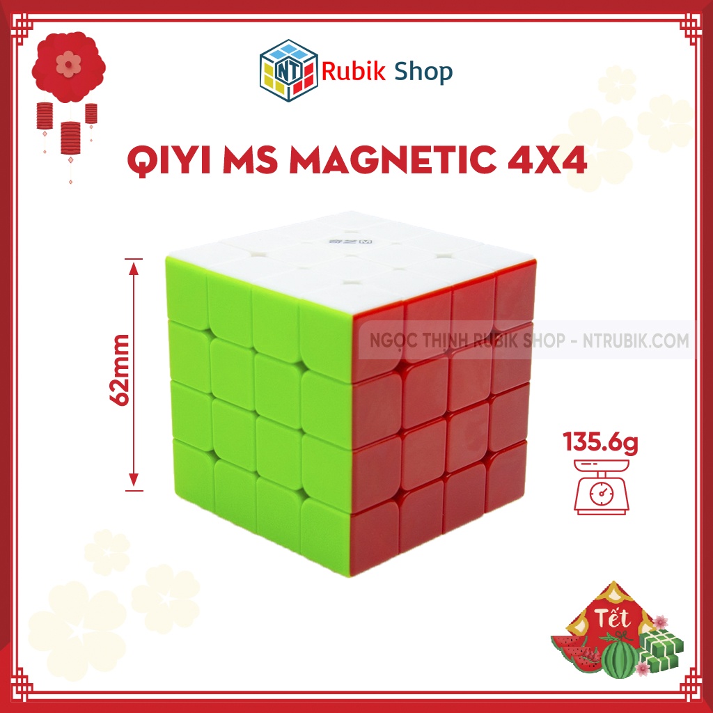 [Siêu hot] Rubik 4x4x4 QiYi MS Magnetic 2020 stickerless (Có nam Châm)