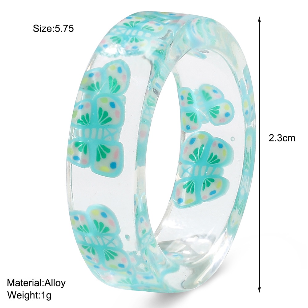 Nhẫn Nhựa Trong Suốt Hình Trái Cây Nhiều Màu Sắc Phong Cách Hàn Quốc Thời Trang Dành Cho Nữ