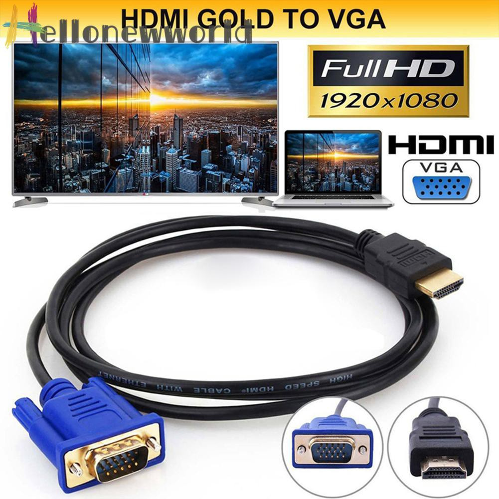 Dây Cáp Máy Chiếu 1.8m Hdmi-Compatible Male Sang Vga Male 1080p