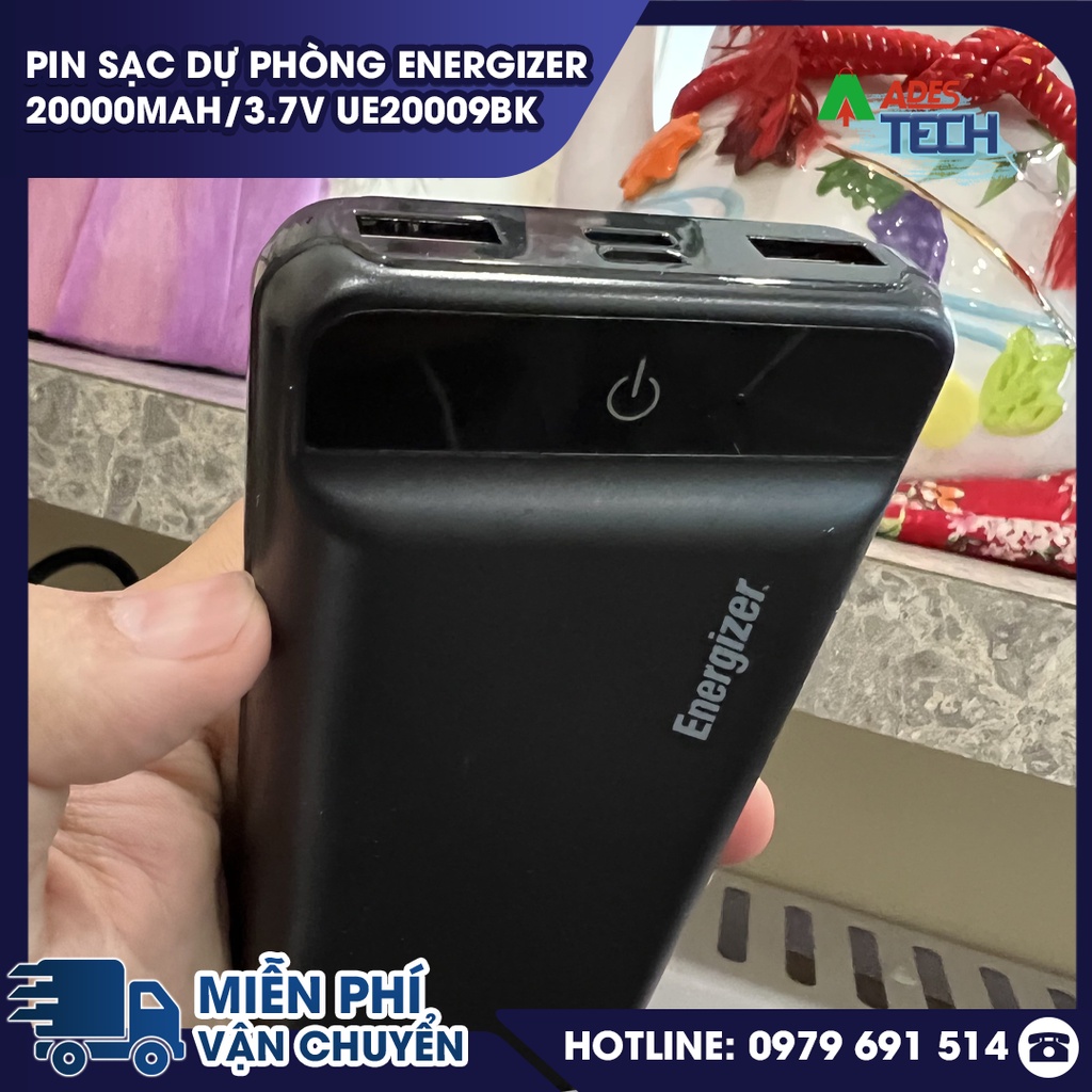 Pin sạc dự phòng Energizer 20000mAh/3.7V UE20009BK - BẢO HÀNH 24 THÁNG