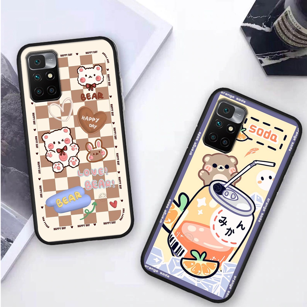Ốp lưng Xiaomi REDMI 10 in hình 3D GẤU cute be@r, soda, happy day cực hot ,thời thượng