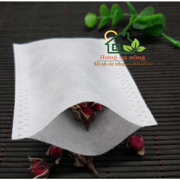 100 túi lọc trà không dây miệng hàn nhiệt dùng đựng trà, thảo dư.ợc ngâm, đựng phân tan chậm có 3 size