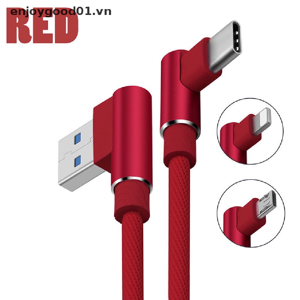 Dây Cáp Sạc / Truyền Dữ Liệu Đầu USB Góc Phải 90 Độ Cho IOS / Micro USB