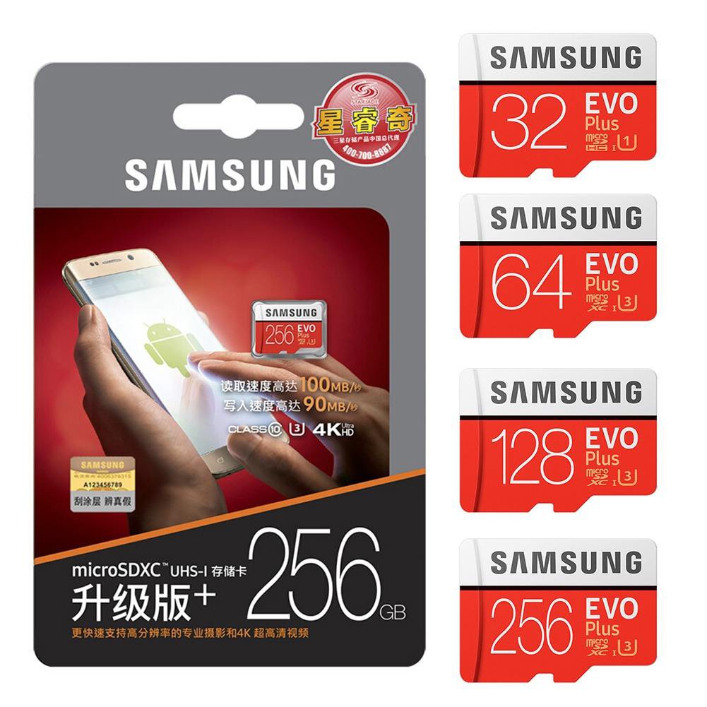 Thẻ Nhớ Samsung Evo Plus 64gb 32gb Micro Sd Sdhc Sdxc Lot 100mb / S 4k Class10