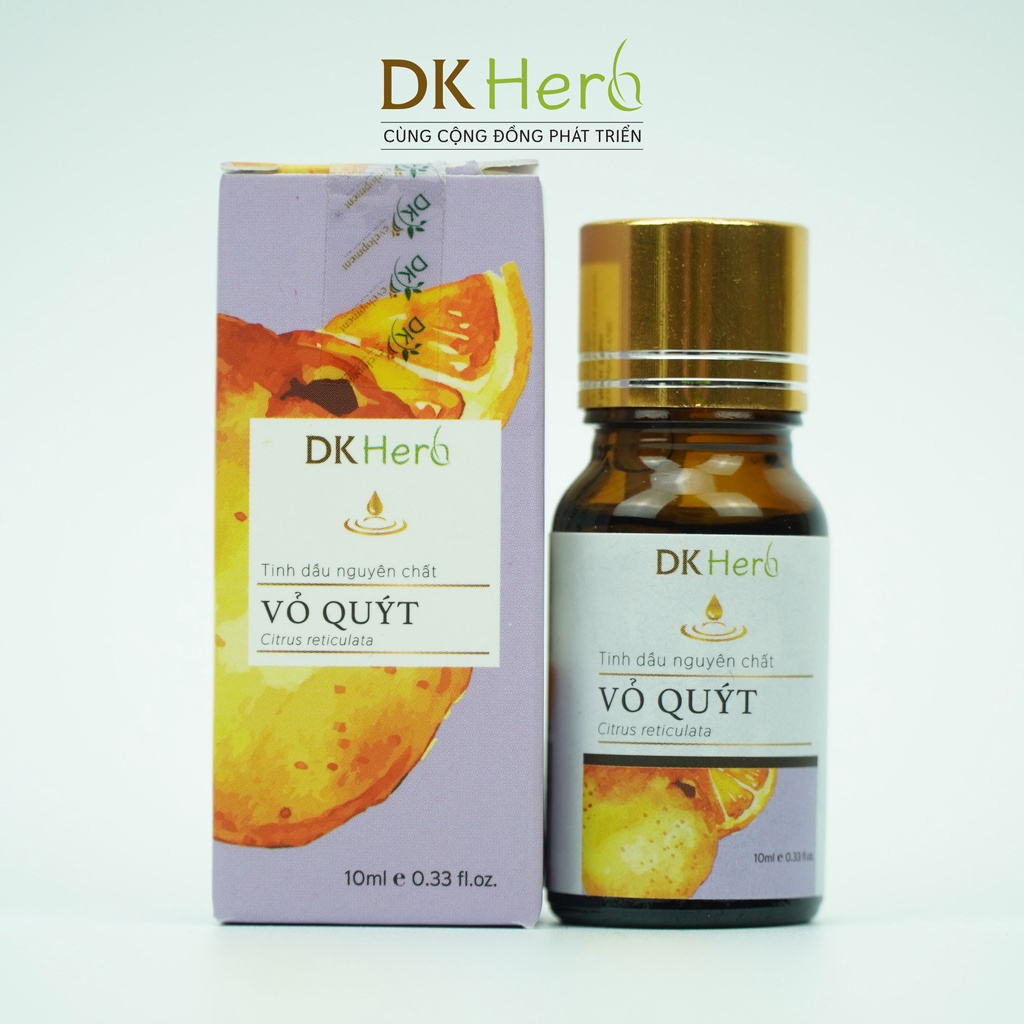 Tinh dầu vỏ Quýt 10ml Việt Nam nguyên chất DK Herb - Kiểm nghiệm GCMS