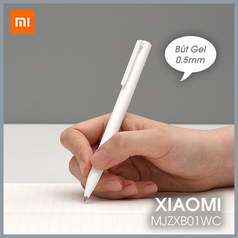 Bút Bi Gel Cao Cấp Xiaomi Vỏ TRẮNG 0.5mm (Mực Đen) (1 cây) MJZXB01WC