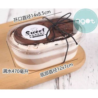 Hộp pet oval đựng mousse 450ml (set10c)