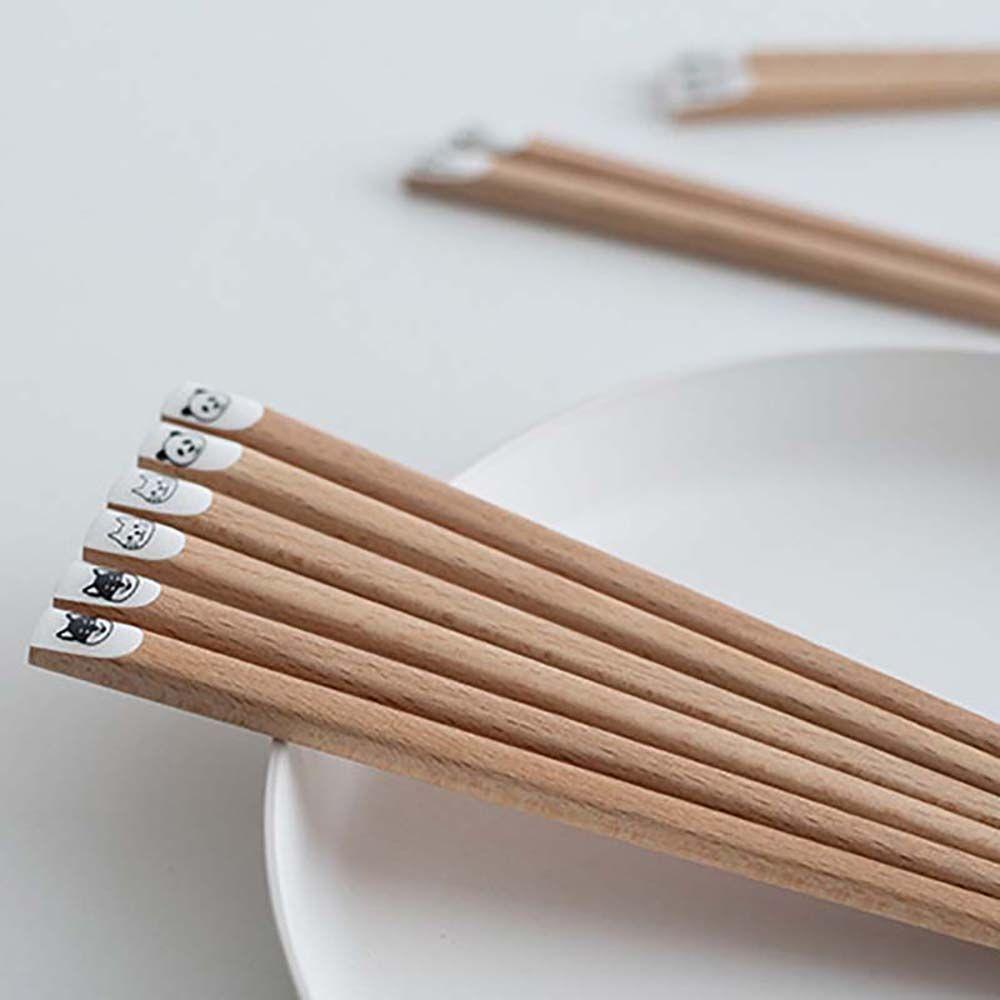 YIYU Đũa Ăn Chống Trượt Họa Tiết Hoạt Hình Phong Cách Nhật Bản