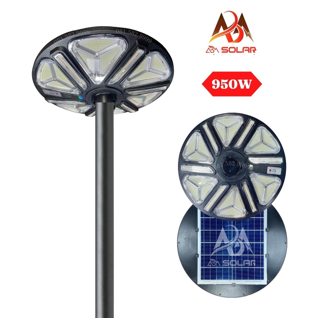 [1150W] Đèn Năng Lượng Mặt Trời Sân Vườn, Đĩa Bay UFO Tròn Siêu Sáng, Chống nước IP 68, Cảm Biến Chuyển Động - ABM SOLAR