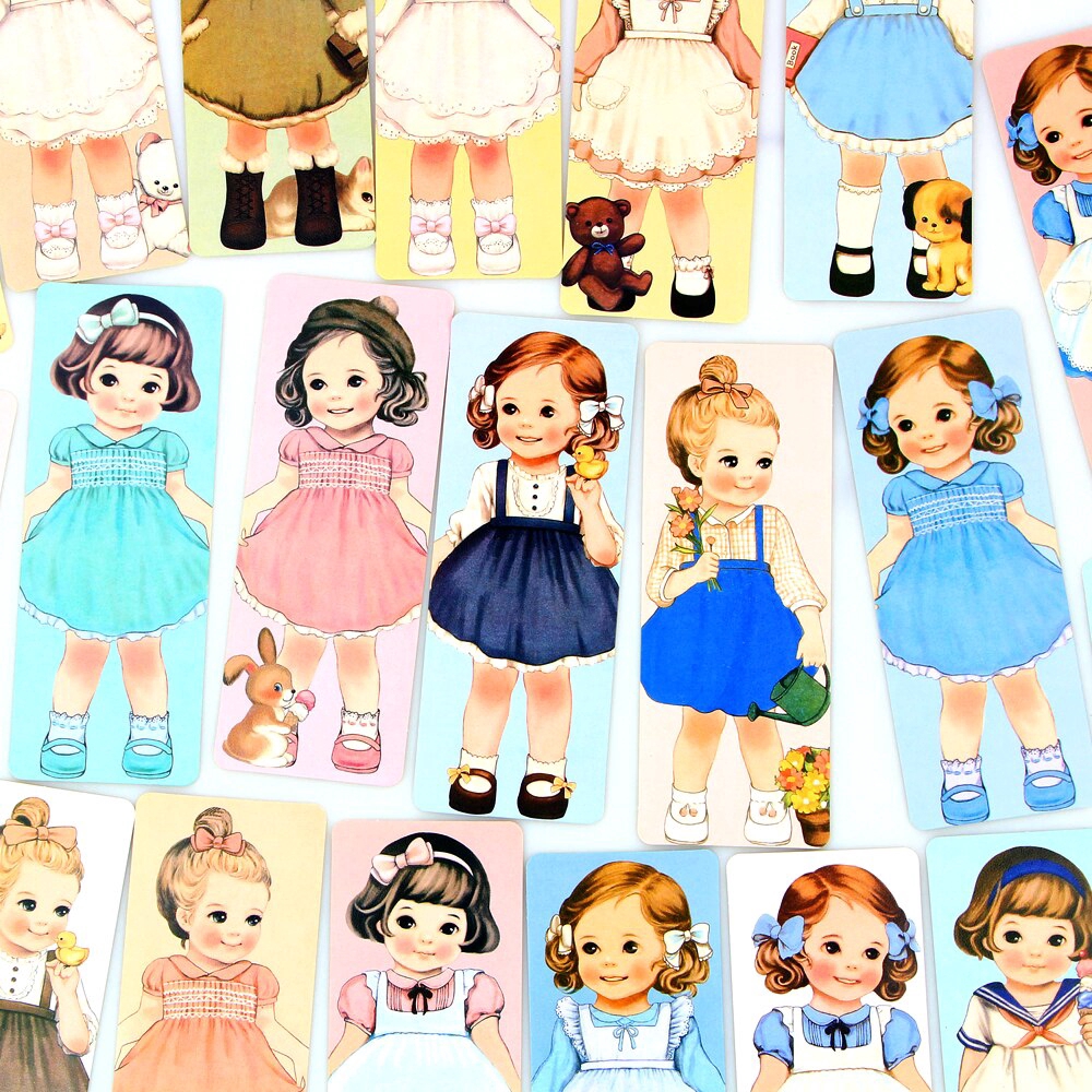 Cute Dolls Girl Paper Bookmarks Note Memo Book Mark Stationery Gift Office School Supplies