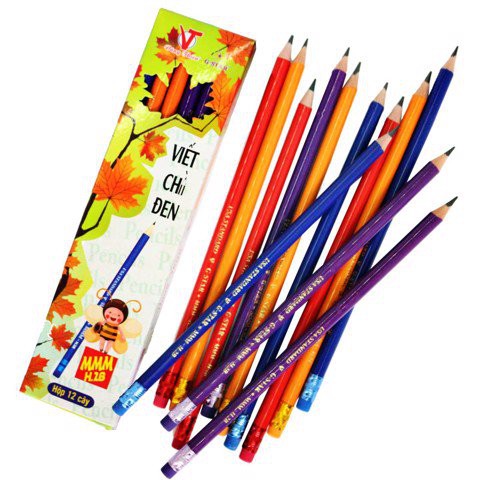 Hộp 12 cây bút chì HB G-STAR MMM, Bút chì B2 nét chữ nhỏ gọn thanh thoát, hiệu ứng màu tốt