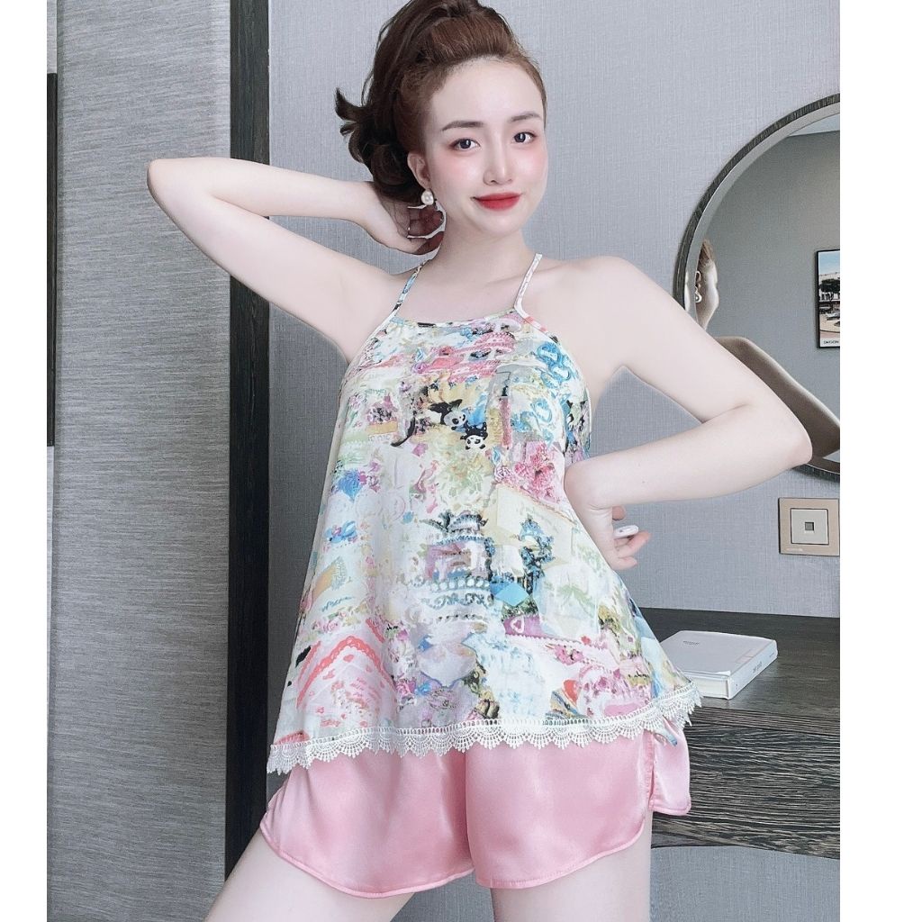Đồ Ngủ Nữ BIGSIZE Đồ Ngủ Sexy lụa Satin cao cấp mềm mại xinh xắn &lt; 70KG