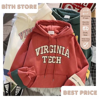 [HÌNH THẬT TỰ CHỤP] Áo khoác Hoodie nỉ nữ Form rộng có mũ Virginia Tech chống nắng