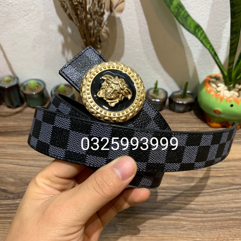 Thắt lưng nam cao cấp, thắt lưng nam thời trang, dây lưng mặt kim loại nguyên khối mẫu trơn trẻ trung