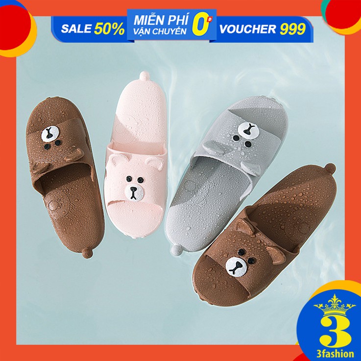 Dép Gấu Brow Nhựa Nguyên Khối Bền Đẹp Êm Nhẹ Chống Nước - 3192W