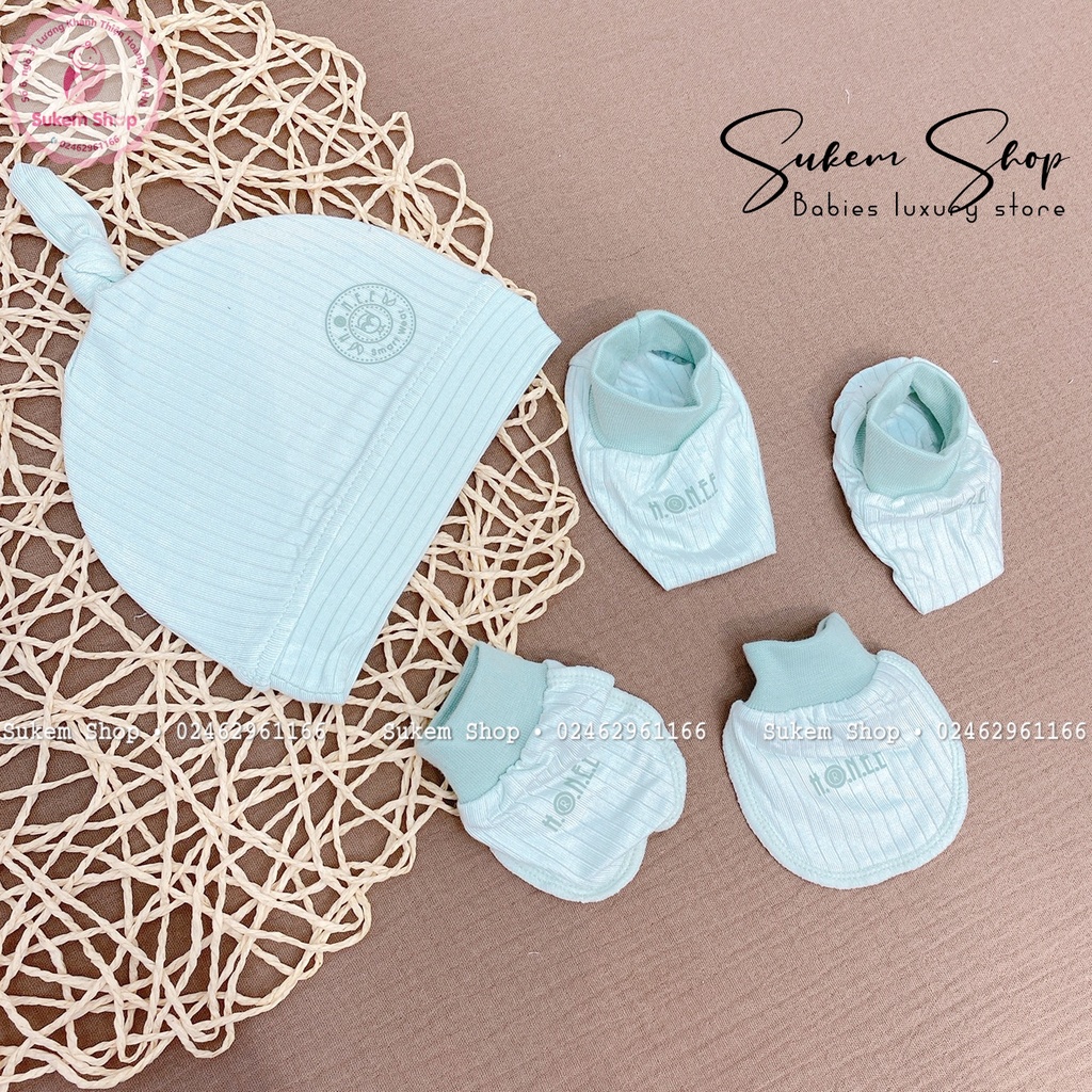 Set Phụ Kiện Sơ Sinh Hrnee (Mũ+Bao Tay+Bao Chân)