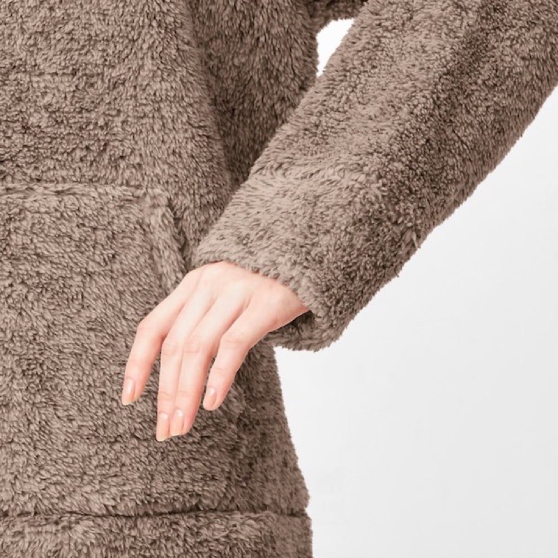 Bộ quần áo lông cừu nữ có mũ dễ thương dòng Fleece của GU - Nhật Bản