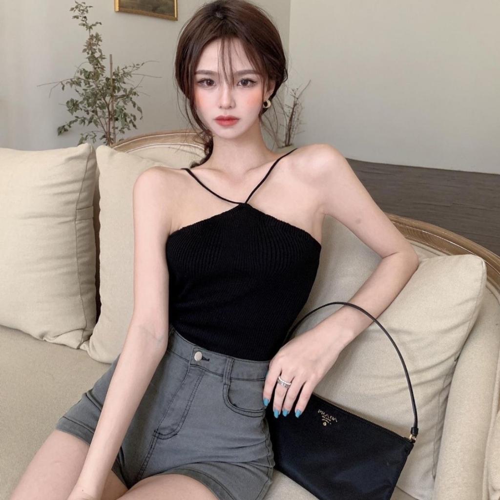 Áo yếm hai dây, Áo croptop nữ kiểu ôm sexy mặc trong vest/sơmi, quay thun ngực