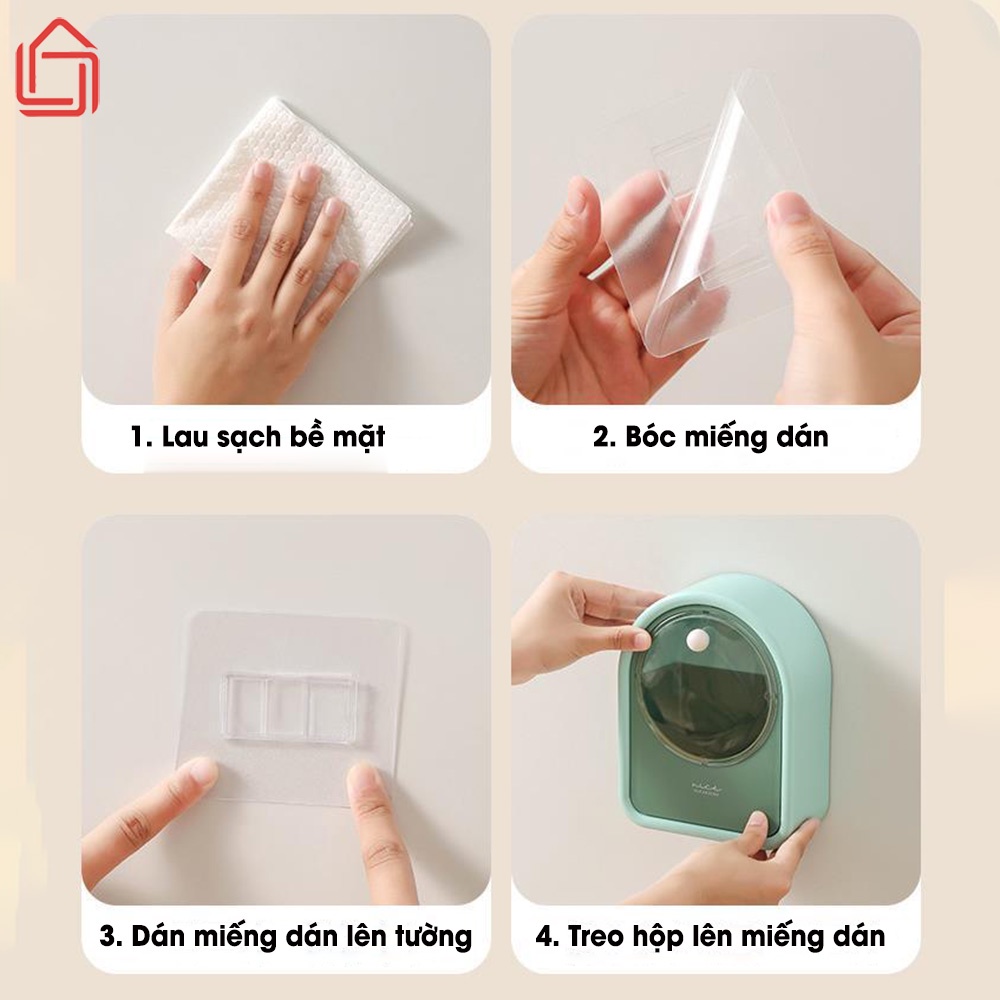 Hộp đựng bông tẩy trang, hộp đựng bông ngoáy tai chất liệu HIPS treo tường tiện lợi - nhamoi
