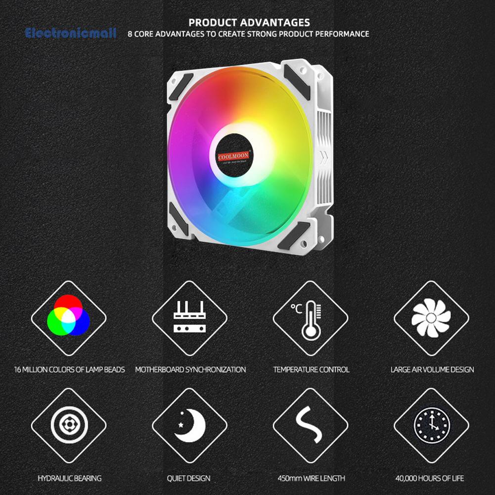 120mm PWM ARGB PC Case Fan 4 Pin Addressable RGB Cooling Fan for CPU Cooler꒪NICE