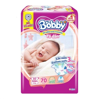 Bĩm dán bobby, tã dán sơ sinh siêu thấm bobby xs 70