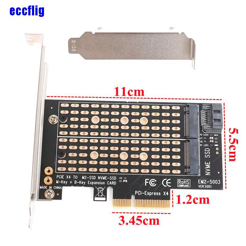 ECC PCIE to M.2 Adapter SATA M.2 SSD PCIE Adapter NVME/M2 PCIE Adapter M Key +B Key