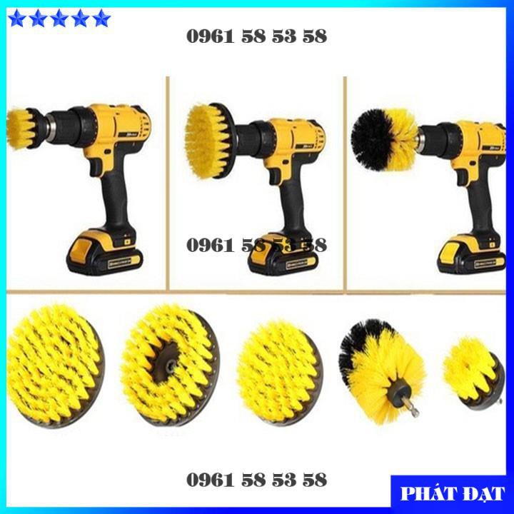 Bộ 3 đầu cọ bàn chải gắn máy khoan dụng cụ rửa xe, phụ kiện máy khoan sửa chữa đa năng cho gia đình (DCG)