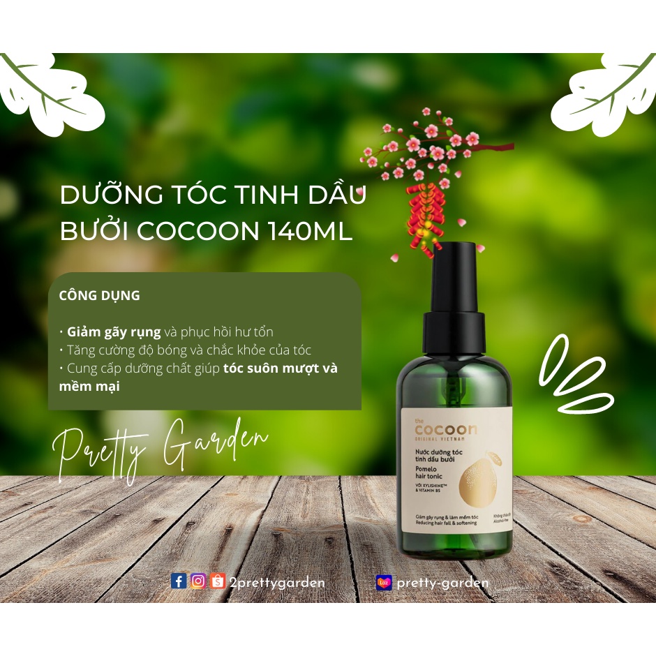 Xịt dưỡng tóc tinh dầu bưởi Pomelo Cocoon 140ml - Phiên bản gấp đôi lượng dầu dưỡng | BigBuy360 - bigbuy360.vn