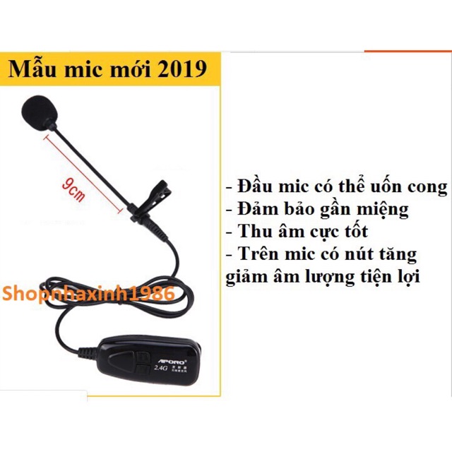 [CHÍNH HÃNG] Micro cài áo không dây sóng 2.4G, mic Live Stream bán hàng Online